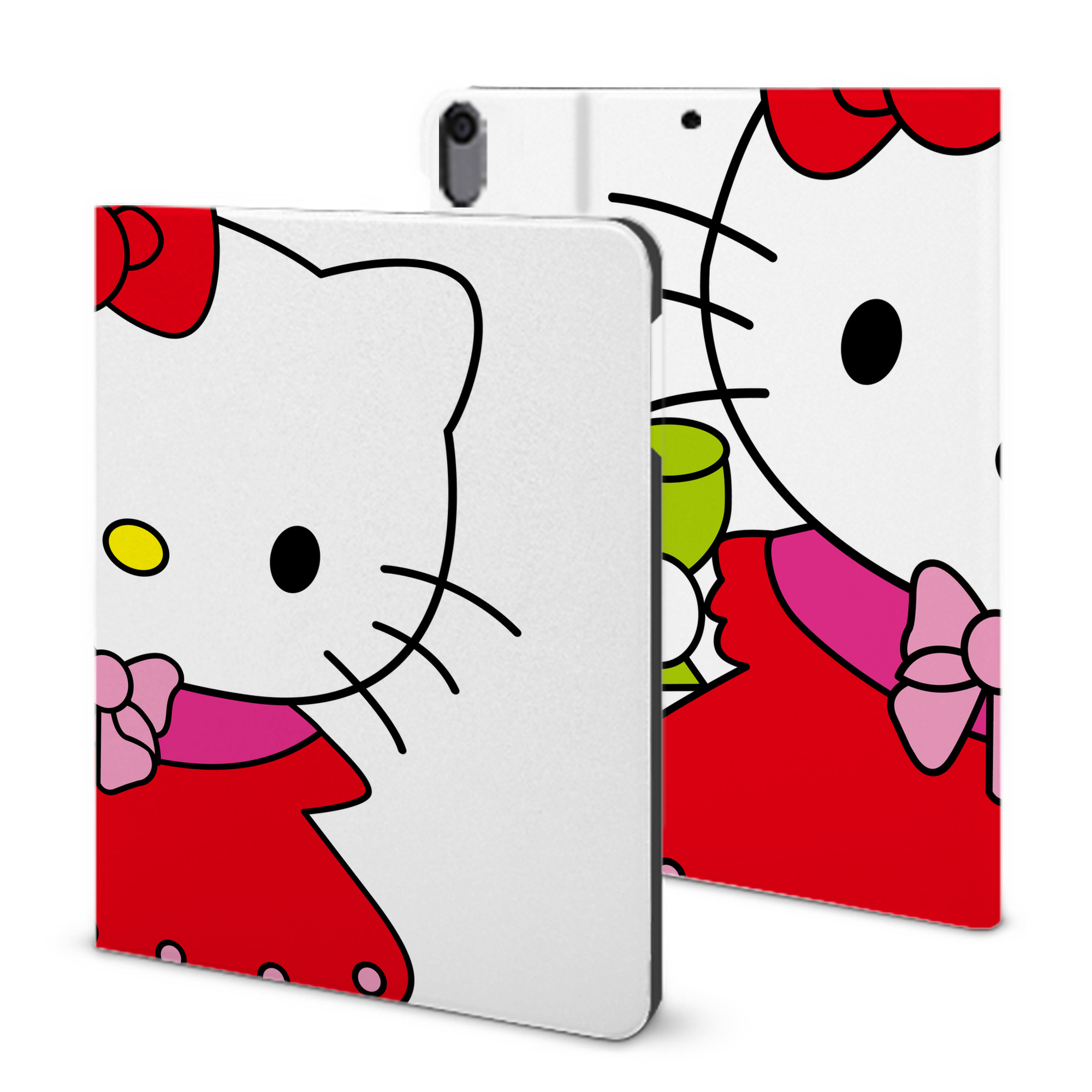 （画像用） Hello Kitty ハローキティ IPad ケース ブック型 PUレザー TPU 耐衝撃 軽量 薄型 ペン収納なし 全面保護 IPad 各モデル対応